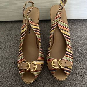 Striped Sling Back Heel.